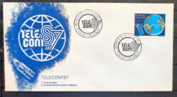 Envelope FDC 419 1987 Telecom Comunicacao Mapa CBC BSB 2