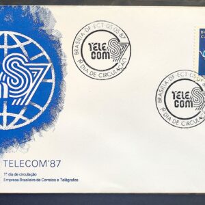 Envelope FDC 419 1987 Telecom Comunicacao Mapa CBC BSB 2