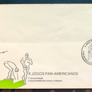 Envelope FDC 420 1987 Jogos Pan Americanos Cavalo Esgrima Tiro Natacao CBC RJ 1