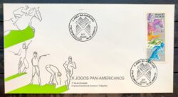 Envelope FDC 420 1987 Jogos Pan Americanos Cavalo Esgrima Tiro Natacao CBC RJ 2