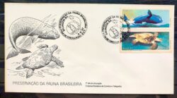 Envelope FDC 421 1987 Fauna Baleia Tartaruga CBC BA 1