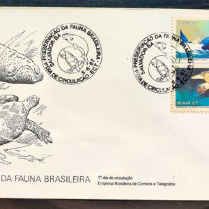 Envelope FDC 421 1987 Fauna Baleia Tartaruga CBC BA 1