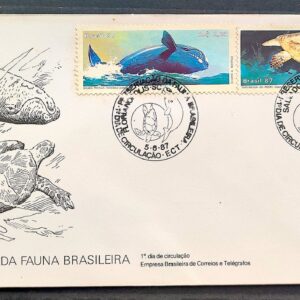 Envelope FDC 421 1987 Fauna Baleia Tartaruga CBC SC 2