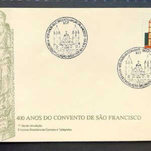 Envelope FDC 429 1987 Convento Sao Francisco Igreja Religiao CBC BA 01