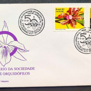 Envelope FDC 435 1987 Flora Orquidea CBC RJ 02