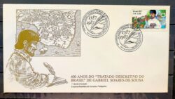 Envelope FDC 437 1988 Gabriel Soares de Sousa Literatura CBC RJ 04