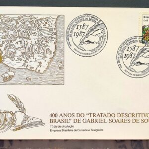 Envelope FDC 437 1988 Gabriel Soares de Sousa Literatura CBC RJ 04