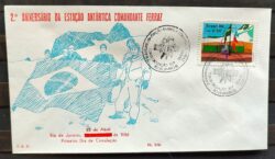 Envelope PVT FIL 002 1986 Estacao Antartica Comandante Ferraz Bandeira CBC RJ