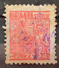 Selo Regular Cod RHM 362 Netinha Siderurgia 700 Reis Filigrana P 1941 Circulado 1