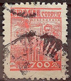 Selo Regular Cod RHM 362A Netinha Siderurgia 700 Reis Filigrana P 1941 Circulado 5