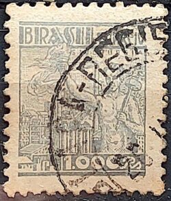 Selo Regular Cod RHM 363A Netinha Siderurgia 1000 Reis Filigrana P 1941 Circulado 11