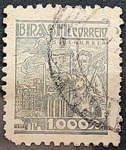 Selo Regular Cod RHM 363A Netinha Siderurgia 1000 Reis Filigrana P 1941 Circulado 2