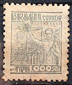 Selo Regular Cod RHM 363A Netinha Siderurgia 1000 Reis Filigrana P 1941 Circulado 8