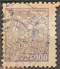 Selo Regular Cod RHM 365A Netinha Comercio 2000 Reis Filigrana P 1941 Circulado 2