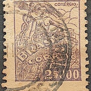 Selo Regular Cod RHM 365A Netinha Comercio 2000 Reis Filigrana P 1941 Circulado 4