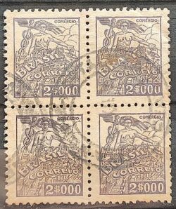 Selo Regular Cod RHM 365A Netinha Comercio 2000 Reis Filigrana P 1941 Quadra Circulado