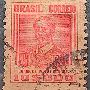 Selo Regular Cod RHM 367 Netinha Conde de Porto Alegre 10000 Reis Filigrana P 1941 Circulado 1