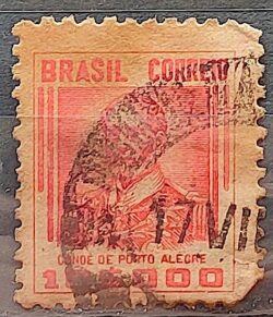 Selo Regular Cod RHM 367A Netinha Conde de Porto Alegre 10000 Reis Filigrana P 1941 Circulado 1