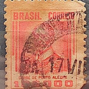 Selo Regular Cod RHM 367A Netinha Conde de Porto Alegre 10000 Reis Filigrana P 1941 Circulado 1