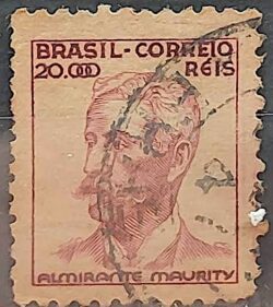 Selo Regular Cod RHM 368 Netinha Almirante Maurity Militar 20000 Reis Filigrana P 1941 Circulado 1