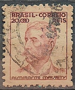 Selo Regular Cod RHM 368 Netinha Almirante Maurity Militar 20000 Reis Filigrana P 1941 Circulado 4