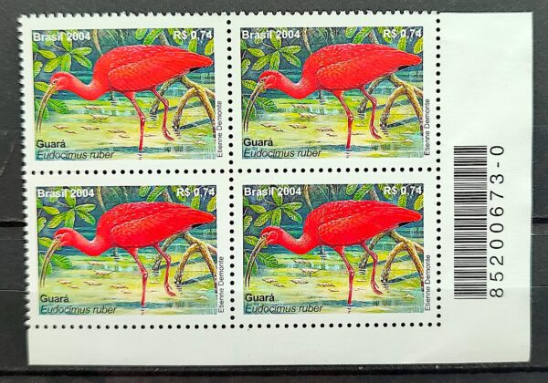 C 2563 Selo Guara Ave Fauna 2004 Quadra Codigo de Barras