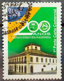 C 2757 Selo 200 Anos Ministerio da Fazenda Economia 2008 Circulado 5