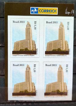 C 3087 Selo Estacao Central do Brasil Trem 2011 Quadra Vinheta Correios