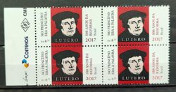 C 3690 Selo 500 Anos da Reforma Luterana Alemanha Lutero 2017 Quadra Vinheta Correios