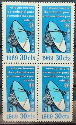C 627 Selo Estacao Terrena da Embratel Comunicacao Satelite 1969 Quadra
