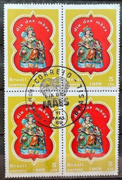 C 635 Selo Dia das Maes 1969 Quadra CBC RJ