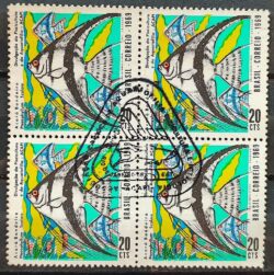 C 639 Selo Divulgacao da Piscicultura e da Aquariofilia Peixe 1969 Quadra CBC RJ
