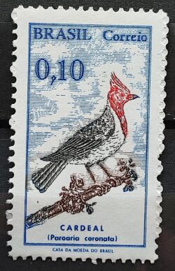 C 642 Selos Passaros Brasileiros Cardeal 1969