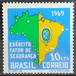 C 644 Selo Exercito Brasileiro Militar Mapa Brasao 1969 2