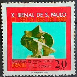 C 647 Selo Bienal de Sao Paulo Arte Escultura Leticia Leirner 1969 MH