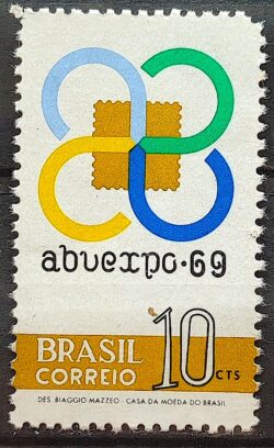 C 655 Selo Exposicao Filatelica Abuexpo Servico Postal 1969 1