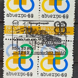 C 655 Selo Exposicao Filatelica Abuexpo Servico Postal 1969 Quadra CBC SP