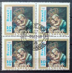 C 659 Selo de Natal Religiao Arte 1969 Quadra CPD Guanabara 1
