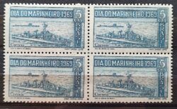 C 660 Selo Dia do Marinheiro Marinha Navio 1969 Quadra 3