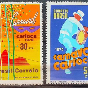C 665 Selo Carnaval Carioca Festa Musica 1970 Serie Completa 2