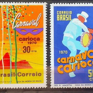 C 665 Selo Carnaval Carioca Festa Musica 1970 Serie Completa 3