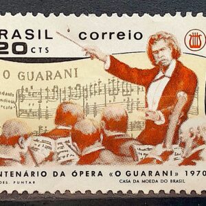 C 667 Selo Centenario Opera O Guarani Carlos Gomes Musica 1970 MH 2