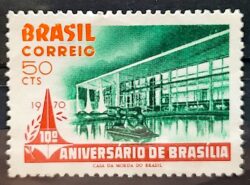 C 670 Selo Aniversario de Brasilia Palacio do Planalto 1970