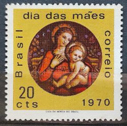 C 674 Selo Dia das Maes Maria Jesus Religiao 1970