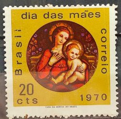 C 674 Selo Dia das Maes Maria Jesus Religiao 1970 CLM