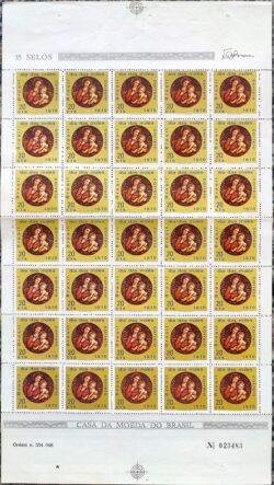 C 674 Selo Dia das Maes Maria Jesus Religiao 1970 Folha