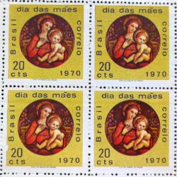 C 674 Selo Dia das Maes Maria Jesus Religiao 1970 Quadra