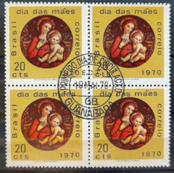 C 674 Selo Dia das Maes Maria Jesus Religiao 1970 Quadra CPD Guanabara