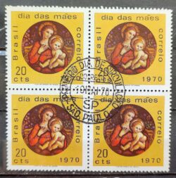 C 674 Selo Dia das Maes Maria Jesus Religiao 1970 Quadra CPD SP