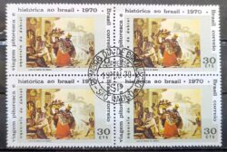 C 675 Selo Bicentenario Pintor Jean Baptiste Debret Arte 1970 Quadra CPD SP